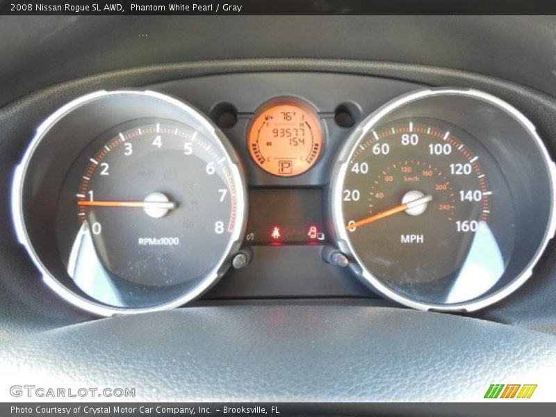 Phantom White Pearl / Gray 2008 Nissan Rogue SL AWD