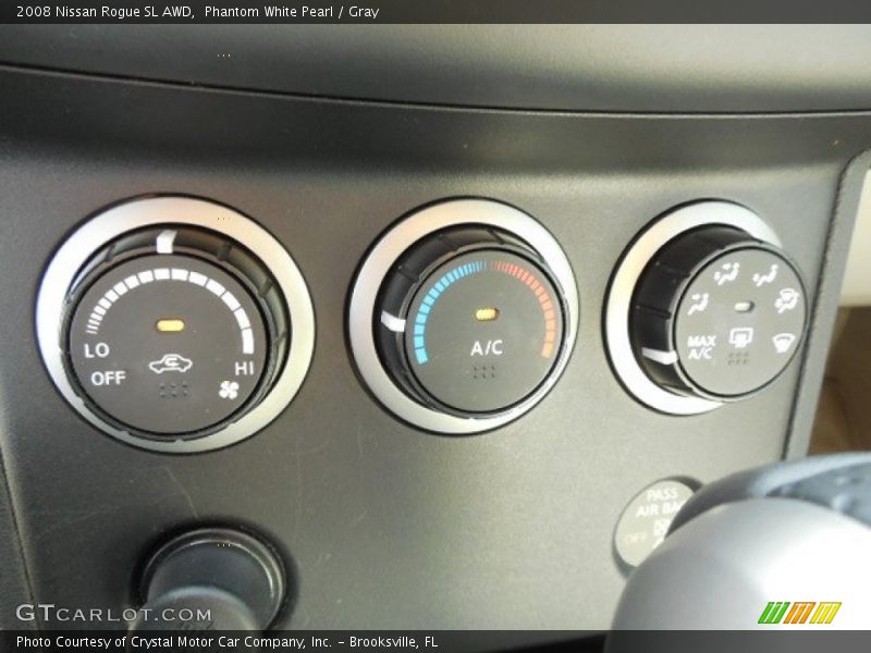Phantom White Pearl / Gray 2008 Nissan Rogue SL AWD