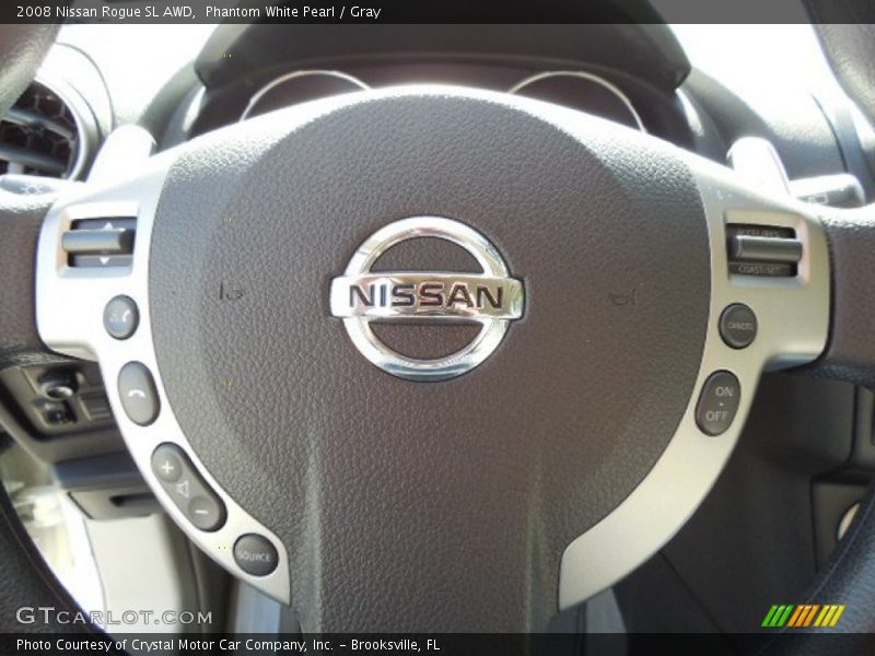 Phantom White Pearl / Gray 2008 Nissan Rogue SL AWD