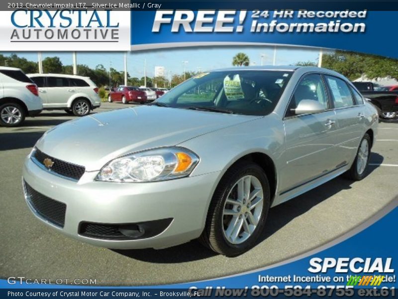 Silver Ice Metallic / Gray 2013 Chevrolet Impala LTZ