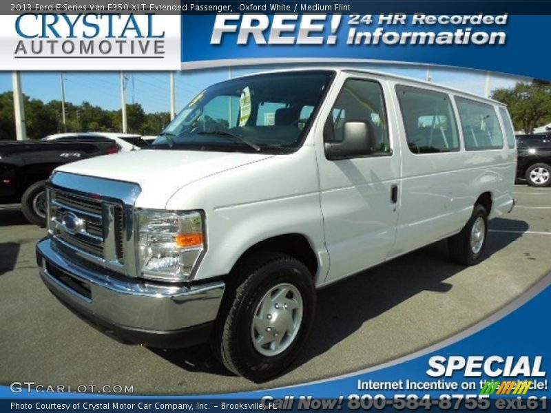 Oxford White / Medium Flint 2013 Ford E Series Van E350 XLT Extended Passenger