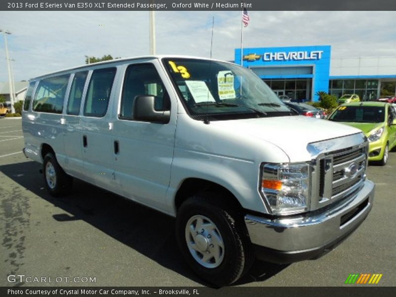 Oxford White / Medium Flint 2013 Ford E Series Van E350 XLT Extended Passenger