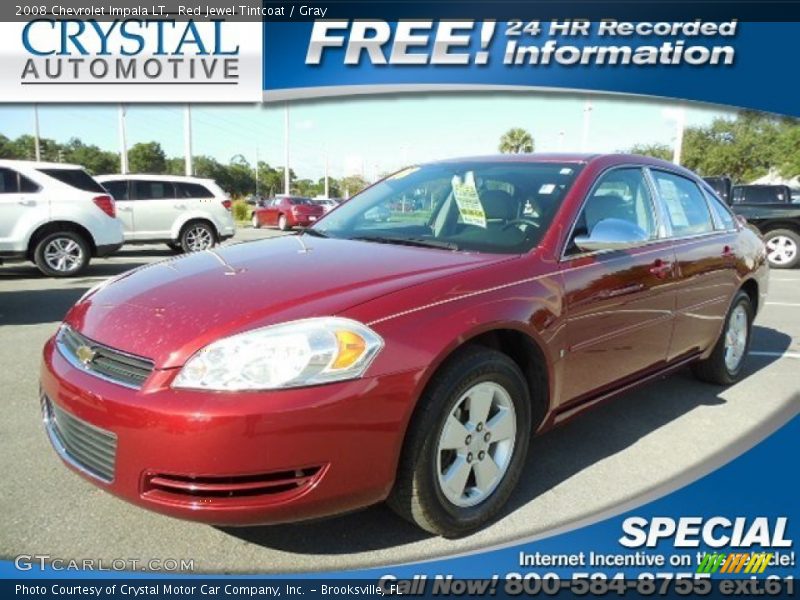 Red Jewel Tintcoat / Gray 2008 Chevrolet Impala LT