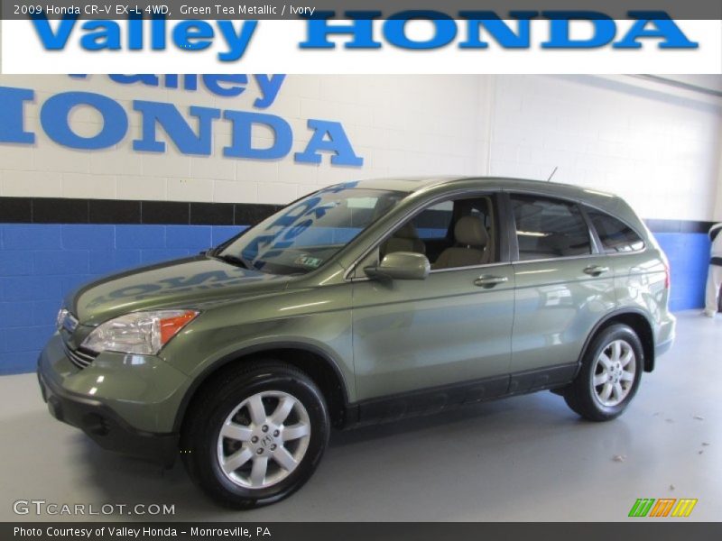 Green Tea Metallic / Ivory 2009 Honda CR-V EX-L 4WD