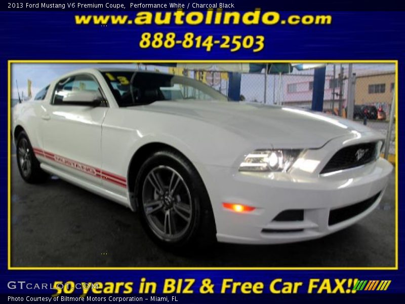 Performance White / Charcoal Black 2013 Ford Mustang V6 Premium Coupe