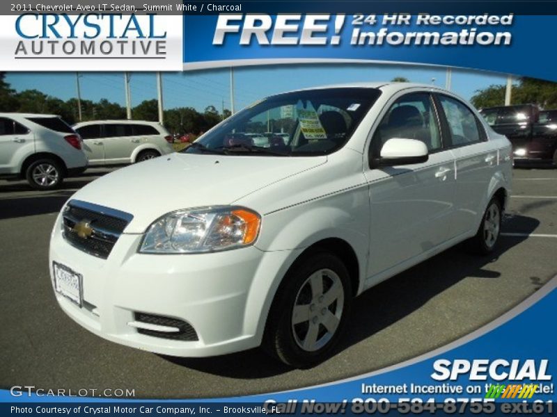 Summit White / Charcoal 2011 Chevrolet Aveo LT Sedan