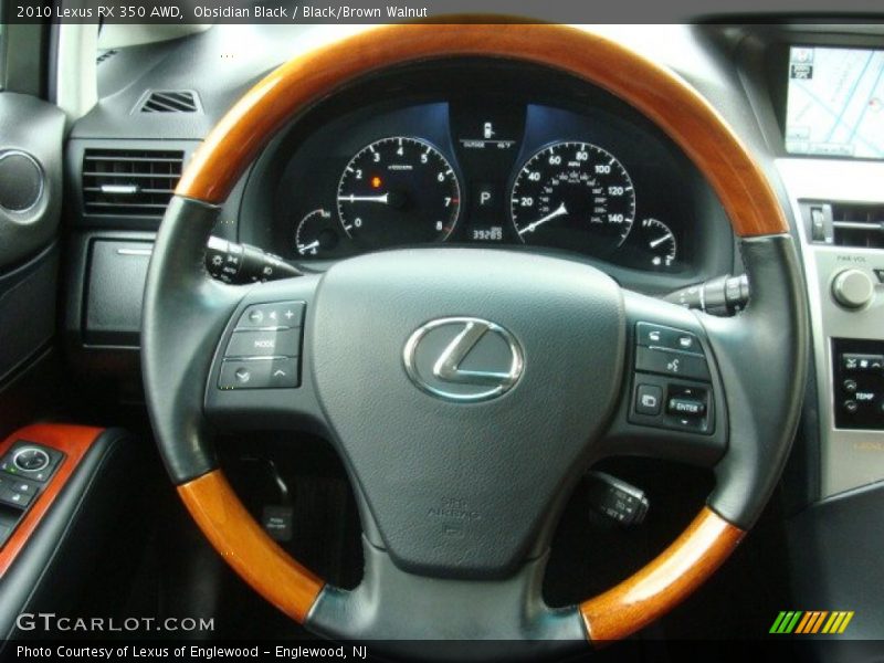 Obsidian Black / Black/Brown Walnut 2010 Lexus RX 350 AWD