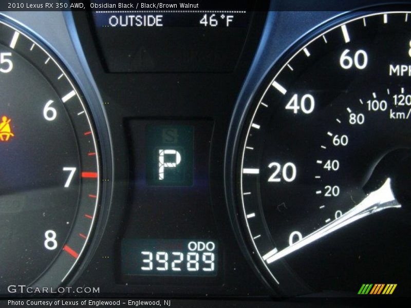 Obsidian Black / Black/Brown Walnut 2010 Lexus RX 350 AWD