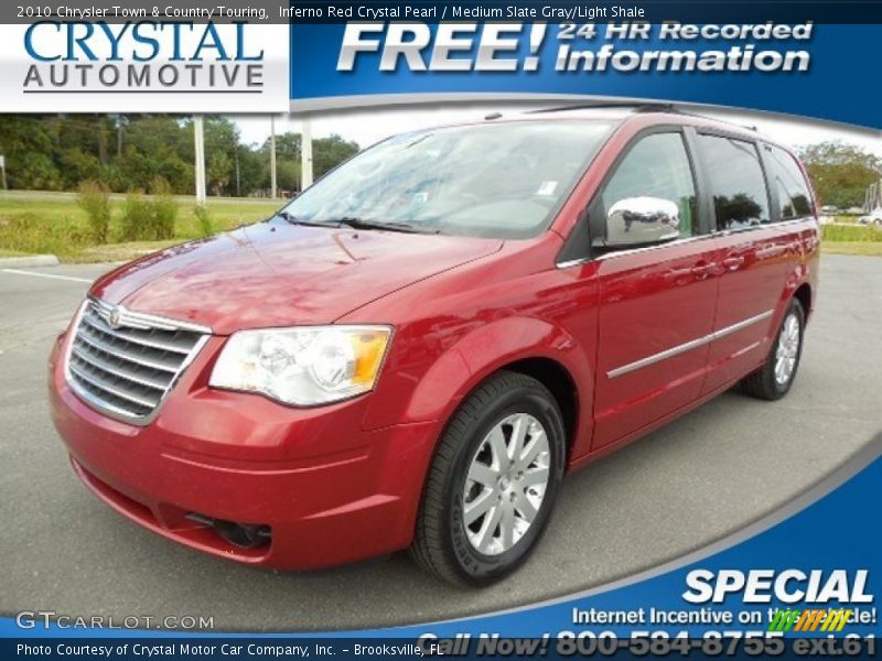 Inferno Red Crystal Pearl / Medium Slate Gray/Light Shale 2010 Chrysler Town & Country Touring