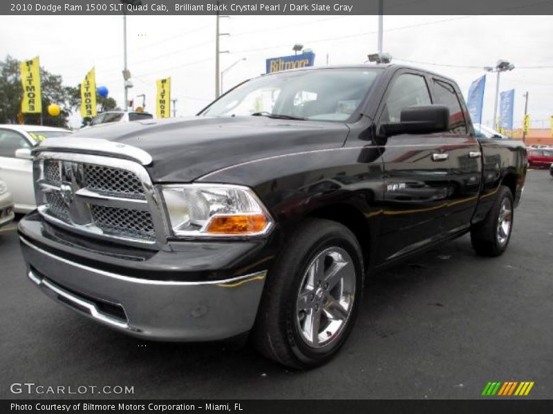 Brilliant Black Crystal Pearl / Dark Slate Gray 2010 Dodge Ram 1500 SLT Quad Cab