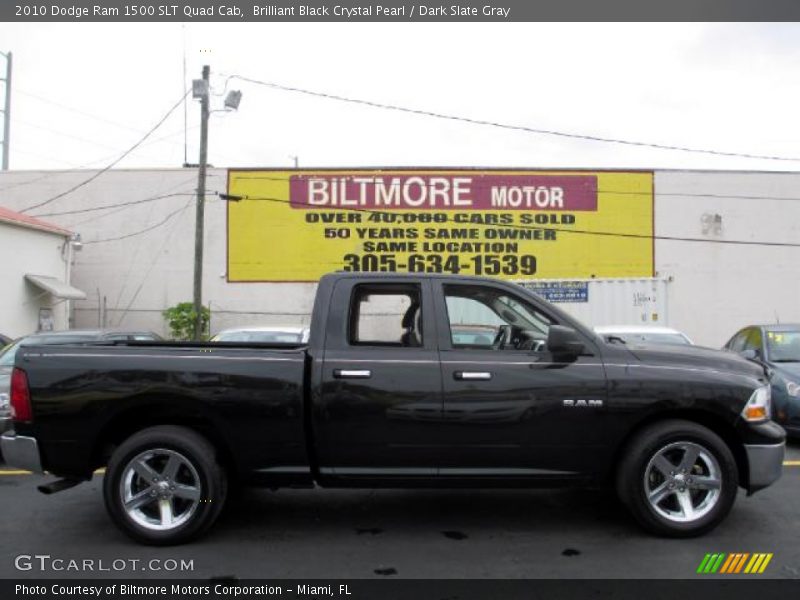 Brilliant Black Crystal Pearl / Dark Slate Gray 2010 Dodge Ram 1500 SLT Quad Cab