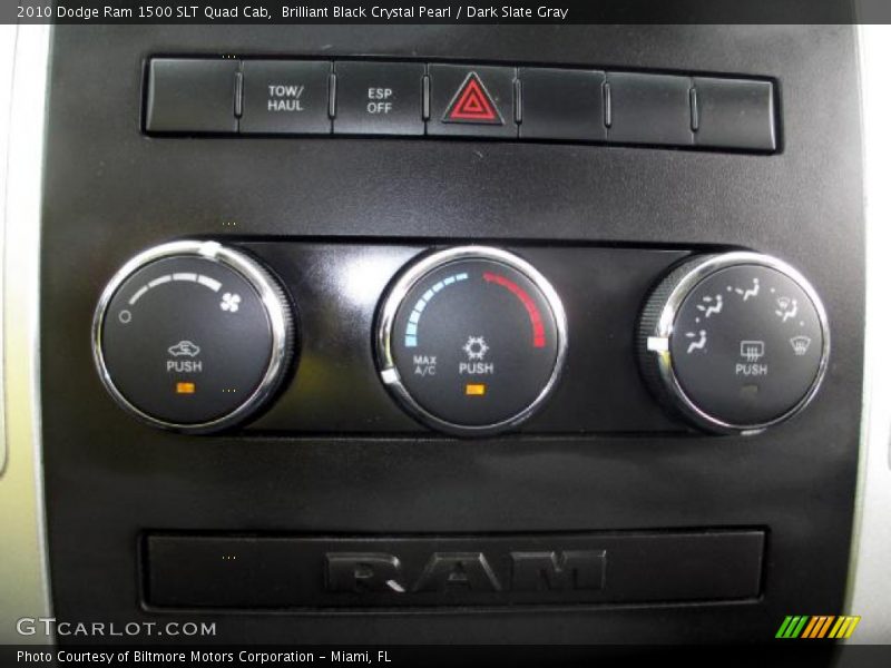 Brilliant Black Crystal Pearl / Dark Slate Gray 2010 Dodge Ram 1500 SLT Quad Cab