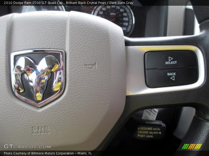 Brilliant Black Crystal Pearl / Dark Slate Gray 2010 Dodge Ram 1500 SLT Quad Cab