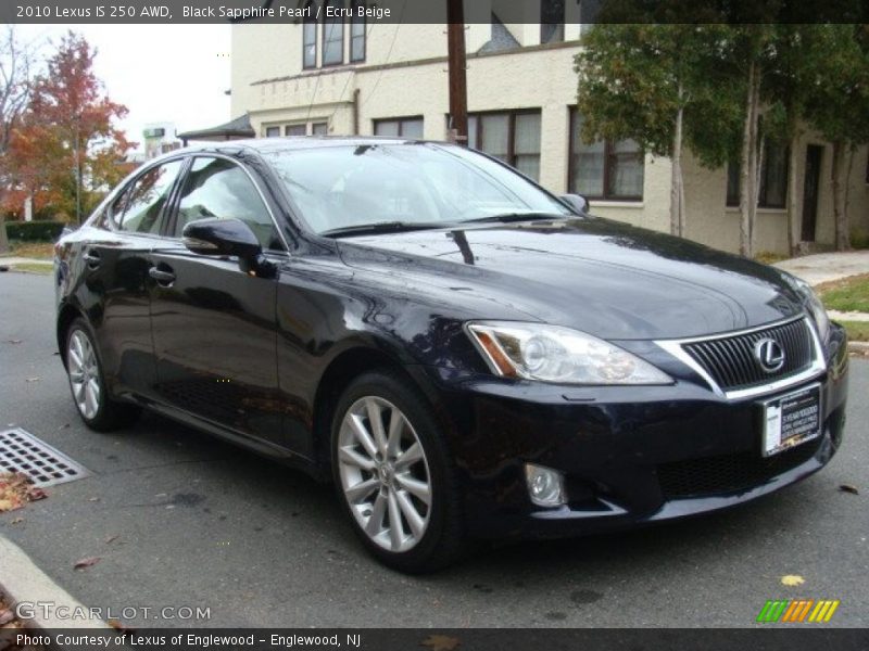 Black Sapphire Pearl / Ecru Beige 2010 Lexus IS 250 AWD