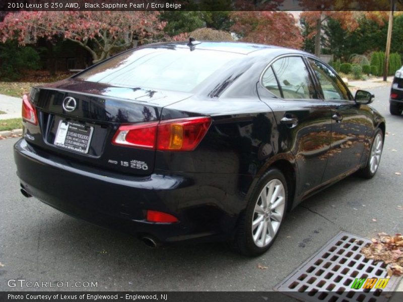 Black Sapphire Pearl / Ecru Beige 2010 Lexus IS 250 AWD