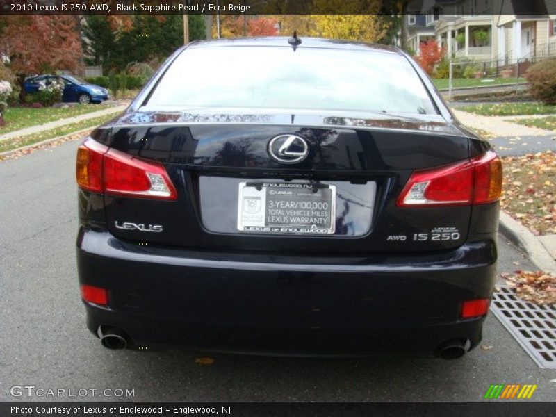 Black Sapphire Pearl / Ecru Beige 2010 Lexus IS 250 AWD