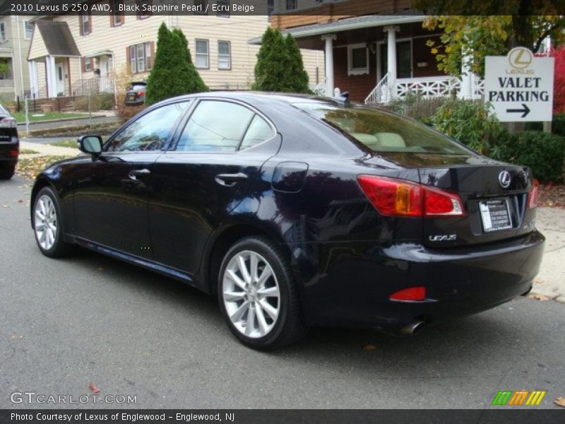 Black Sapphire Pearl / Ecru Beige 2010 Lexus IS 250 AWD