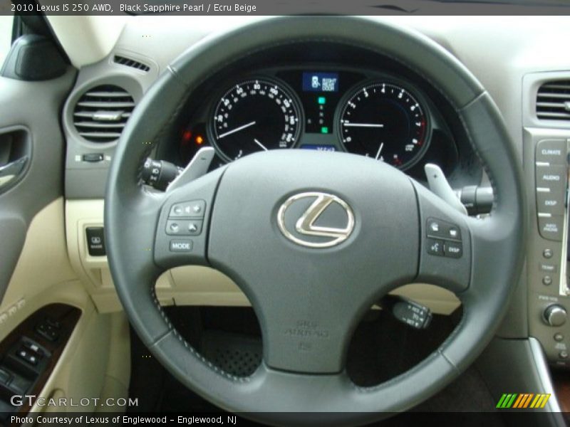Black Sapphire Pearl / Ecru Beige 2010 Lexus IS 250 AWD