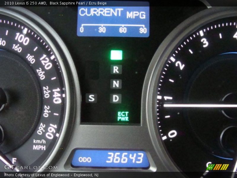 Black Sapphire Pearl / Ecru Beige 2010 Lexus IS 250 AWD