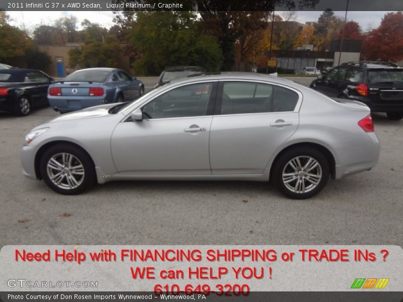 Liquid Platinum / Graphite 2011 Infiniti G 37 x AWD Sedan
