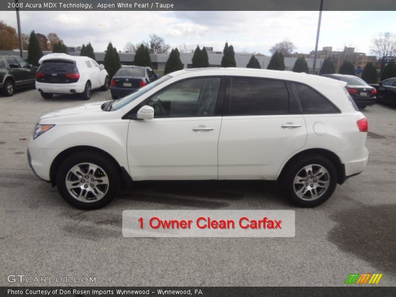 Aspen White Pearl / Taupe 2008 Acura MDX Technology