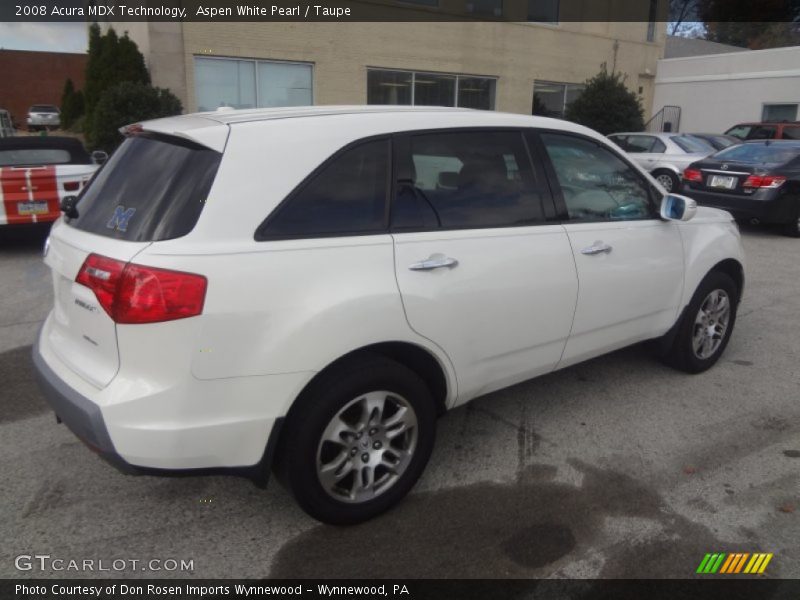 Aspen White Pearl / Taupe 2008 Acura MDX Technology