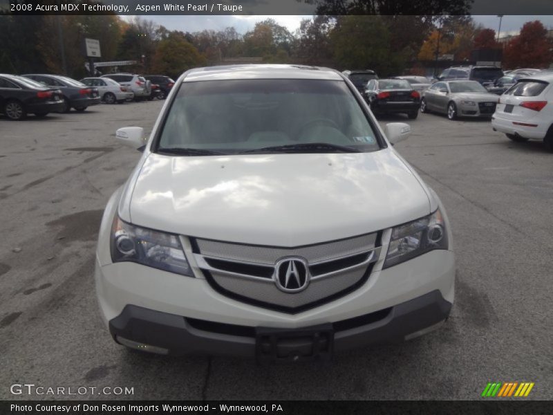 Aspen White Pearl / Taupe 2008 Acura MDX Technology