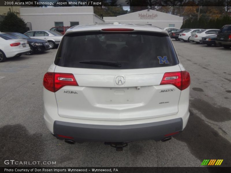 Aspen White Pearl / Taupe 2008 Acura MDX Technology