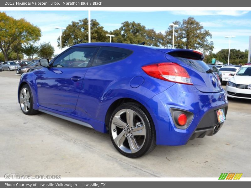 Marathon Blue / Black 2013 Hyundai Veloster Turbo