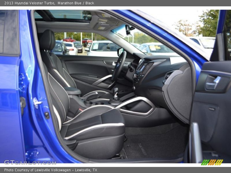 Marathon Blue / Black 2013 Hyundai Veloster Turbo