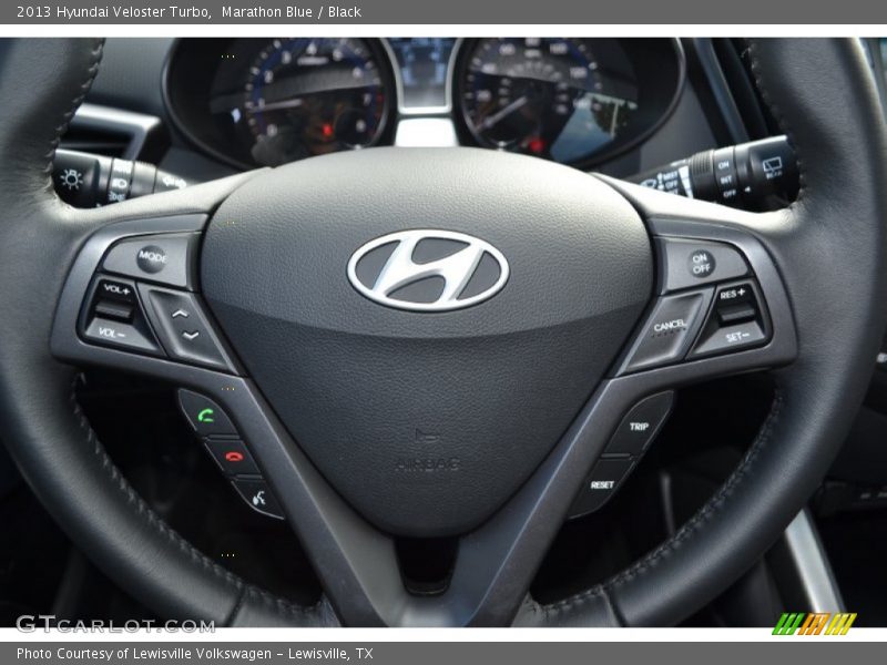 Marathon Blue / Black 2013 Hyundai Veloster Turbo