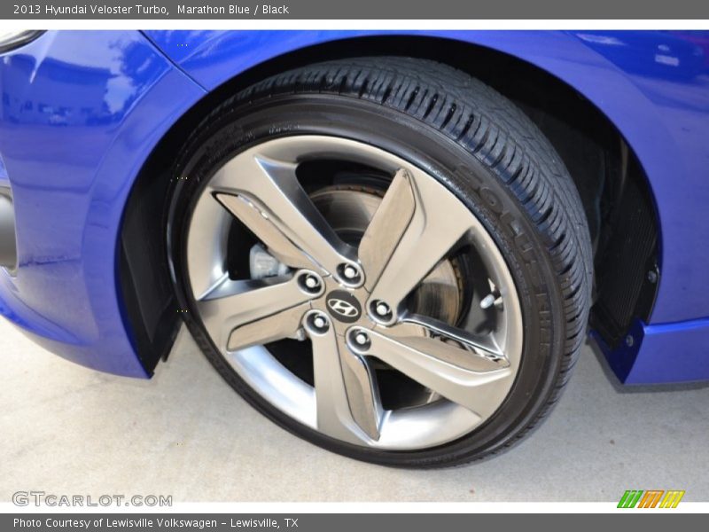 Marathon Blue / Black 2013 Hyundai Veloster Turbo