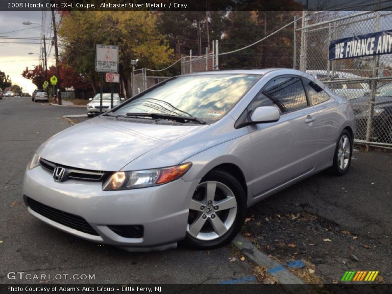Alabaster Silver Metallic / Gray 2008 Honda Civic EX-L Coupe