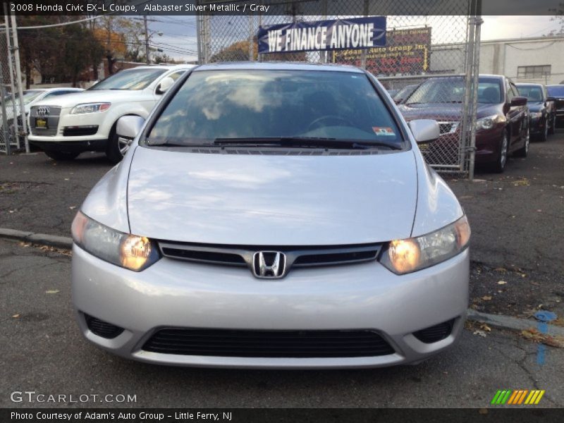 Alabaster Silver Metallic / Gray 2008 Honda Civic EX-L Coupe