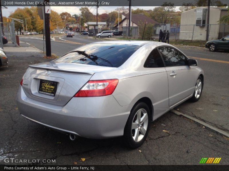 Alabaster Silver Metallic / Gray 2008 Honda Civic EX-L Coupe