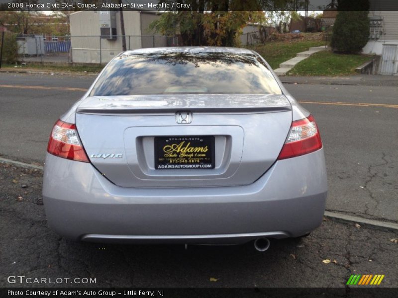 Alabaster Silver Metallic / Gray 2008 Honda Civic EX-L Coupe