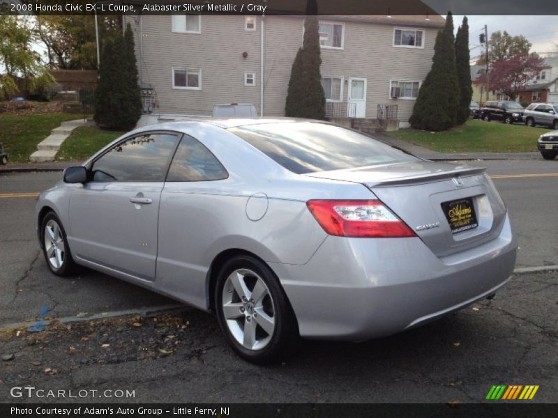 Alabaster Silver Metallic / Gray 2008 Honda Civic EX-L Coupe