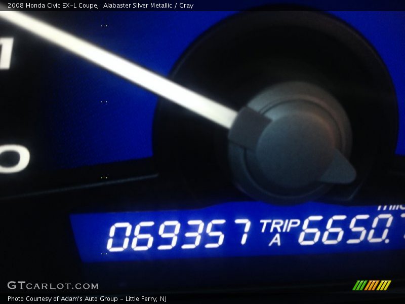 Alabaster Silver Metallic / Gray 2008 Honda Civic EX-L Coupe