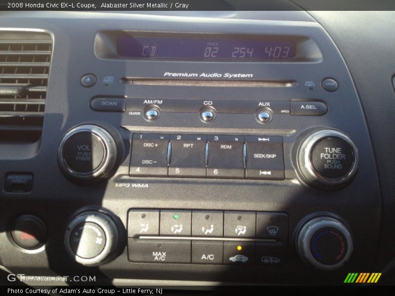 Alabaster Silver Metallic / Gray 2008 Honda Civic EX-L Coupe