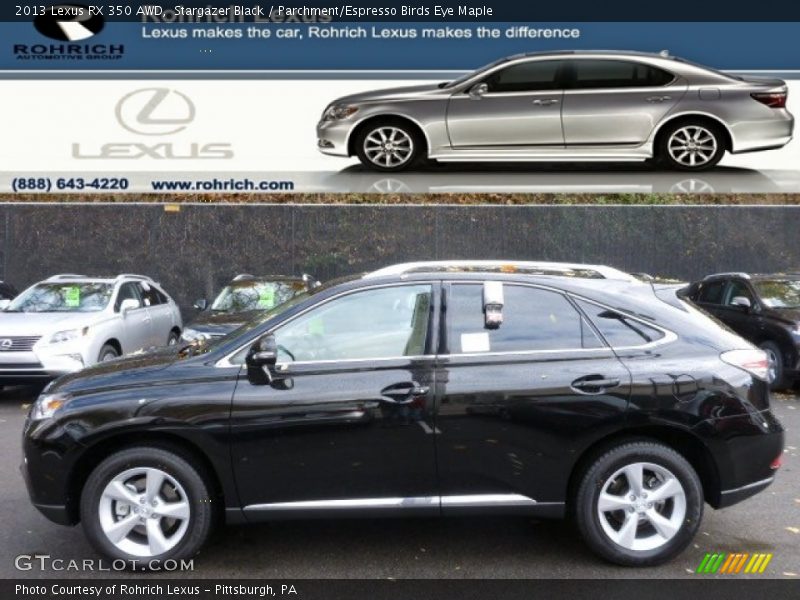 Stargazer Black / Parchment/Espresso Birds Eye Maple 2013 Lexus RX 350 AWD
