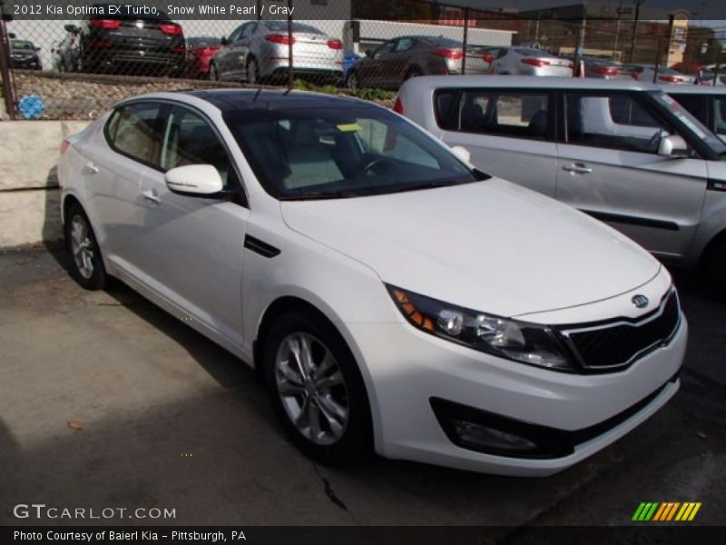 Snow White Pearl / Gray 2012 Kia Optima EX Turbo