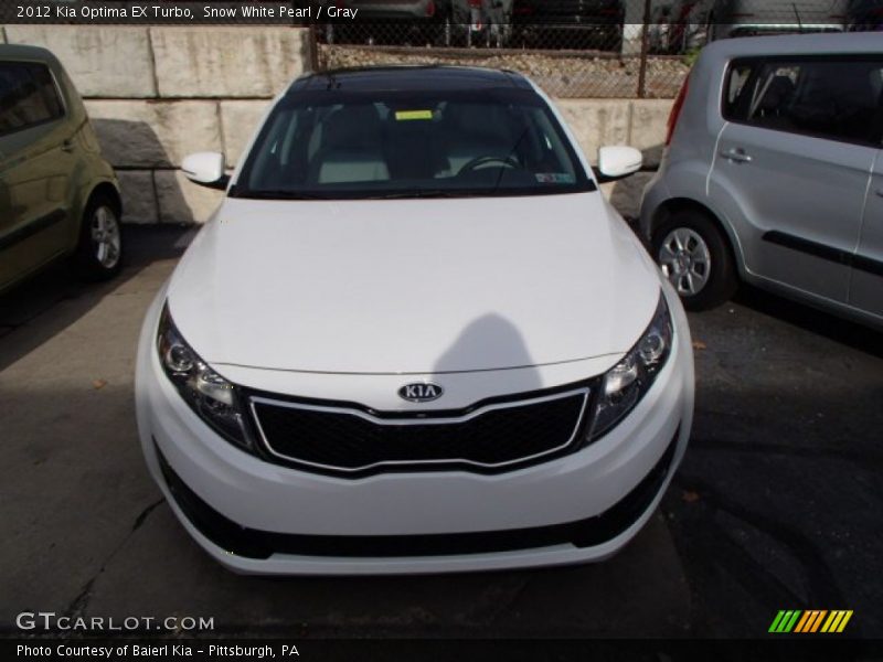 Snow White Pearl / Gray 2012 Kia Optima EX Turbo