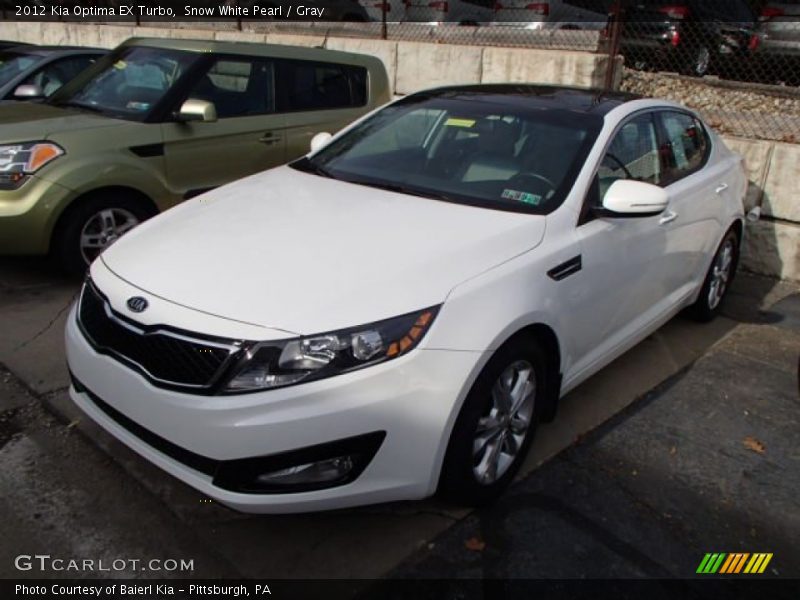 Snow White Pearl / Gray 2012 Kia Optima EX Turbo