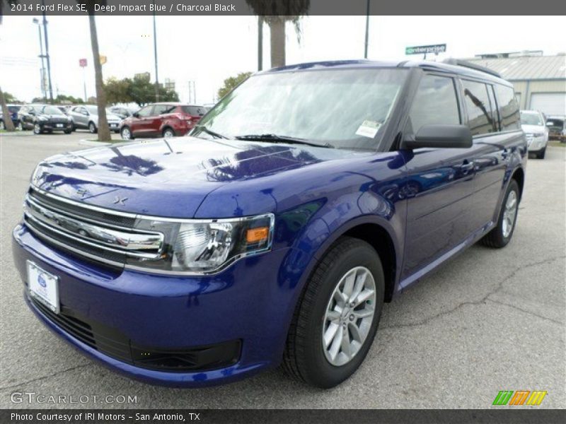 Deep Impact Blue / Charcoal Black 2014 Ford Flex SE