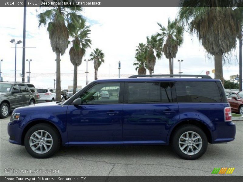 Deep Impact Blue / Charcoal Black 2014 Ford Flex SE