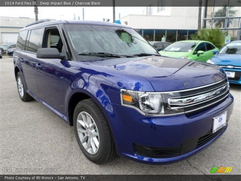 Deep Impact Blue / Charcoal Black 2014 Ford Flex SE