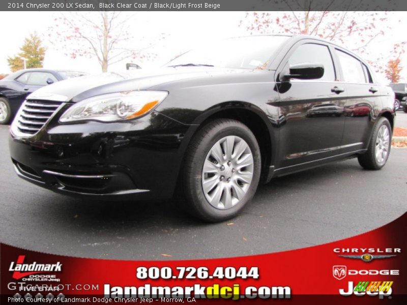 Black Clear Coat / Black/Light Frost Beige 2014 Chrysler 200 LX Sedan