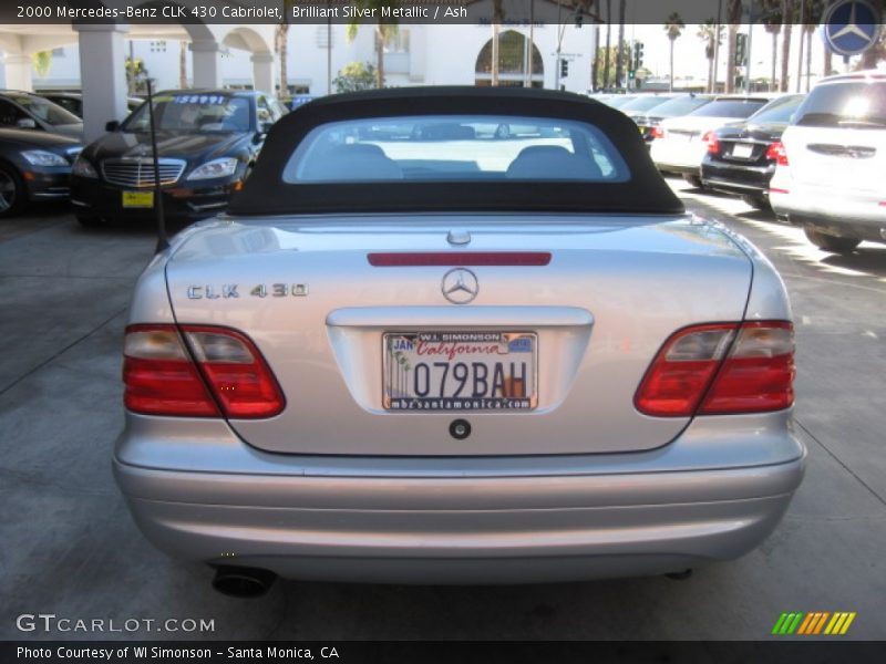 Brilliant Silver Metallic / Ash 2000 Mercedes-Benz CLK 430 Cabriolet