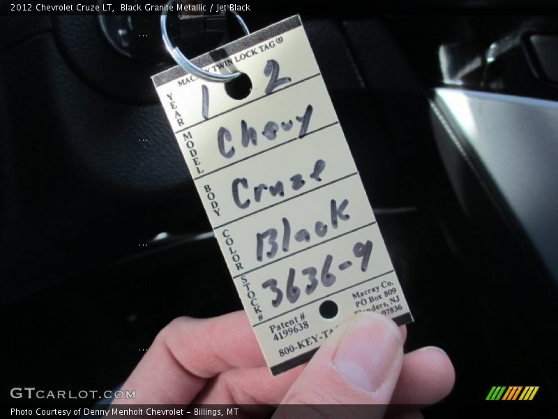 Black Granite Metallic / Jet Black 2012 Chevrolet Cruze LT