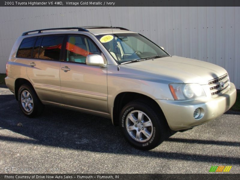 Vintage Gold Metallic / Ivory 2001 Toyota Highlander V6 4WD